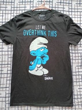 $6 FINAL PRICE The Smurfs Size Small Men's Graphic T-shirt Overthinker NWOT